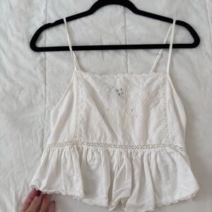 Zara White Lace Detail Camisole